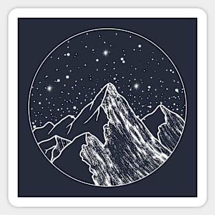 Mountains and stars Sticker